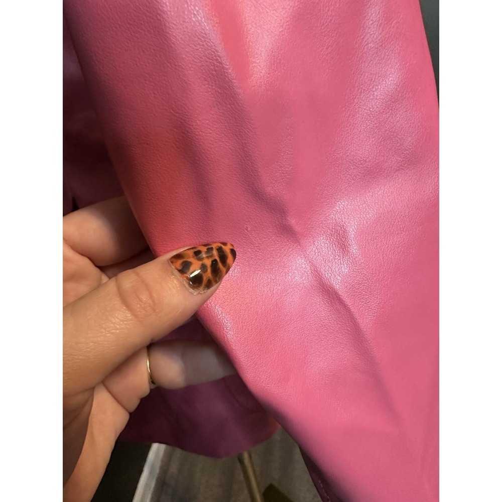 Vintage Shape Fx Bubblegum Pink Polyvinyl Blazer 10 Boss Babe Unique Retro - Picture 3 of 13